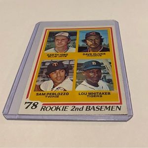 Lou Whitaker Rookie 1978 Topps Baseball Card G.Iorg/D.Oliver/S.Perlozzo Vintage